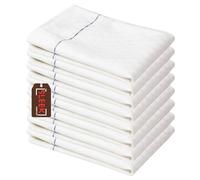 100% Cotton Waiters Cloth - Pack of 8 - Super Absorbent Service Tea Towels for Restaurants, Bars & Kitchens - Durable & Quick-Dry Catering Cloths - Reusable White Towels for Home & Professional Use