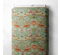 100% Cotton William Morris Strawberry Thief Printed Design Quilting Craft Dress Quality Sewing Fabric Material | 55" - 140 cm Wide (per Half Metre, Duckegg)