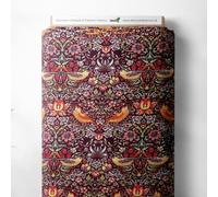 100% Cotton William Morris Strawberry Thief Printed Design Quilting Craft Dress Quality Sewing Fabric Material | 55" - 140 cm Wide (per Metre, Damson)