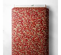 100% Cotton William Morris Willow Bough Printed Design Quilting Craft Dress Quality Sewing Fabric Material | 55" - 140 cm Wide (per Metre, Crimson)