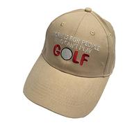 100% Cotton 'Work is for People Who Can't Play Golf' Slogan Baseball Summer Cap Hat (Stone)
