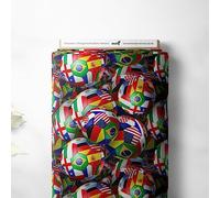 100% Cotton World Football Country Flags Novelty Printed Design Quilting Kids Craft Dress Quality Sewing Premium Fabric Material | 55" - 140 cm Wide (per Metre, Large)