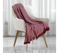 100% Cotton Woven Herringbone Chair Sofa Settee Bed Throw Living room Soft Sofa Luxury Couch Decor New Attractive Burgundy Natural Colors in 6 Sizes (Chair 127cm x 152cm (50"x60"))