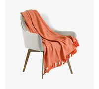 100% Cotton Woven Herringbone Chair Sofa Settee Bed Throw Living room Soft Sofa Luxury Couch Decor New Attractive Terracotta Natural Colors in 6 Sizes (Double 228cm x 254cm (90"x100"))