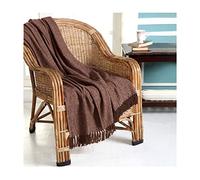 100% Cotton Woven Herringbone Chocolate Throw, Extra Soft Large Throws For Sofas, Settees, Armchair, Couch Lightweight Warm Blanket For Bed Double Size Bedroom Accessory (90 x 100in)