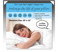 100% Cotton Zippered Pillow Protectors Covers-Anti Allergy-Stain Resistant-Anti Bed Bug and Dust Mite Proof Pillow Colour White Available in Different Pairs 74x 48cm (1 Pair Pack)