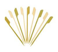 [100 Count] 4.7 Inch - 12cm Bamboo Wooden Paddle Picks Skewers for Cocktails, Appetizers, Fruits, and Sandwiches
