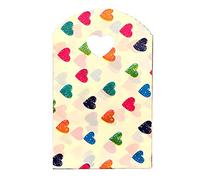 100 Count 5" x 8" Small Plastic Merchandise Bags, Shopping Bags, Retail Bags, Gift Bags with Die Cut Handles - Multicolor Hearts (More Patterns Available)
