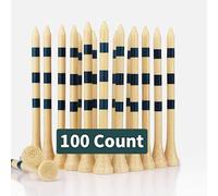 100 Count,83mm 3 1/4" Eco-friendly Bamboo Golf Tees,Biodegradable Golf Tees,Dual line height markings,Ultra Stable Base,Curved Top,Strong&Sustainable Bamboo Tees,Golf Gifts for Men,Golf accessories