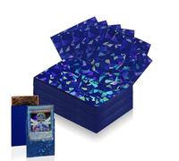 100 Count Blue Card Sleeves for Trading Cards, Perfect Fit Shiny MTG Card Sleeves, Holographic Card Sleeve Fit for Magic, Photocard, TCG, Baseball/Sports Cards, Yugioh Card, Game Card 66 * 91 mm