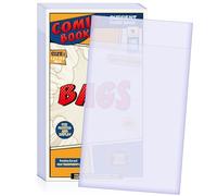 100 Count Comic Book Bags, Current Size Comic Bags 7.2 X 10.5 inch Transparent Acid-Free and Reusable Comic Book Sleeves for Regular Comics