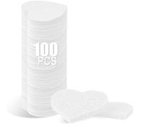 100-Count Compressed Facial Sponges for Estheticians Heart Shape Natural Cellulose Sponge Professional Cosmetic Spa Sponges for Face Cleansing, Massage, Pore Exfoliating, Mask, Makeup Removal, White