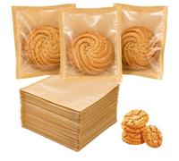 100 Count Cookie Bags, Heat Seal Packaging for Freshness, Biscuit Bags with Clear Windows, Ideal for Bakeries and Bake Sales, 7.1 x 7.5 Inch Dimensions for Secure Transport of Oily Treats
