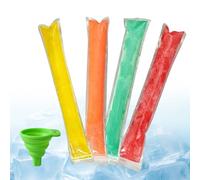 100-Count Freeze Pop Bags, Ice Pop Bags with Funnel, Disposable Popsicle Bags, Ideal for Homemade Smoothie Treats and Portion Control, Leak-Proof Design for Frozen Desserts