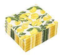 100 Count Lemon Paper Napkins Summer Luncheon Decorative Napkins 3-Ply Yellow Citrus Disposable Napkin Lemon Printed Square Beverage Dinner Napkin for Summer Party Supplies Table Decor, 6.5 x 6.5 Inch