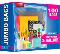 [100 Count] Mega Pack of XLarge Bags Jumbo 3.5 GALLON BIG Size Clear Thick Freezer Food Storage Bags for Toys, Arts, Crafts, Moving, Clothing & Closet Organization (packaging may vary)