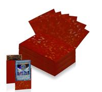 100 Count Red Card Sleeves for Trading Cards, Perfect Fit Shiny MTG Card Sleeve, Holographic Card Sleeves Fit for Magic, Photocard, TCG, Baseball/Sports Cards, Yugioh Card, Game Card 66 * 91 mm