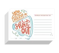 100 Count Shout Out Cards for Teachers, Students, Employees - ForTomorrow Kudos Cards Team Classroom Good Behavior Incentive - Appreciation Reward Card for School or Work Bulletin Boards 6×4 in