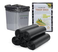 100 Counts X 20 Litre Bin Bags, IKR 4-6Gallon/15-23L Biodegradable Food Waste Bag 5 Roll Recycled Degradable Rubbish Garbage Bags for Kitchen Office Bathroom