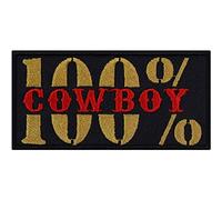 100% Cowboy Cool Iron on Patches - Western Rebel Sew on Patch - Embroidered Patches for Cowboys, Bikers - Fabric Patch for Jackets, Hats, Jeans, Backpacks, Shirts - 100X50 mm