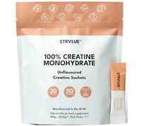 100% Creatine Monohydrate Powder | Lab Tested | 30 Travel Sachets, 5g Creatine Each | Unflavoured | Supports Muscle Growth, Strength, Recovery, Cognition & Performance | for Men&Women