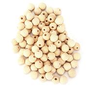 100 cuentas de Madera sin terminar para hacer y proyectos de manualidades, cuentas de Madera naturales, Hilo pintable para amantes de la artesanía