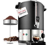 100 Cup Commercial Coffee Urn with Temperature Control, Extra Large 1500W Coffee Maker, 304 Stainless Steel Coffee Dispenser Double Insulated, Hot Water Urn for Parties in