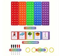 100 CVC Words Phonics Fidget Toy Set, Quick Push Bubble Pop Game with Flashcards and Erasable Pen, Learn to Read Stationery for Kids Classroom Supp...