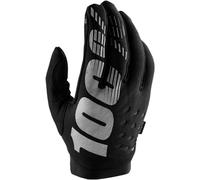 100% Brisker Youth Bicycle Gloves, black, size L