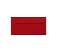 100 Dark Red DL (A4 Tri-fold) Envelopes - 110mm x 220mm - Straight Wallet Flap Peel/Seal Red Coloured Envelopes - 120gsm Clariana Paper - to Fit DL Inserts/Compliment Slips
