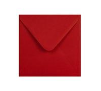 100 Dark Red Square Envelopes - 155mm x 155mm - Diamond V-Flap Gummed Red Coloured Envelopes - 120gsm Clariana Paper - to Fit 6 Inch Square Inserts