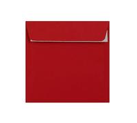 100 Dark Red Square Envelopes - 155mm x 155mm - Straight Wallet Flap Peel/Seal Red Coloured Envelopes - 120gsm Clariana Paper - to Fit 6 inch Square Inserts