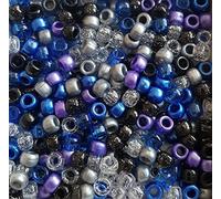100 Dark Shadows Pony Bead Mix 9mm x 6mm