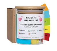 100 Date Ideas, Color-Coded Themes, 8.4x8.4x10.4cm, Date Ideas In A Jar, Romantic Jar, Couples Activity Thoughtful Gift Idea, For Bride And Wedding Registry Couples