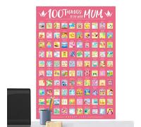 100 Dates Scratchable Poster,Scratch Off Poster With Mum | Portable 100-things To-do With Mom Scratch Off, Birthday Or Holiday- Gift For Mom Family