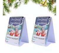 100 Day Christmas Countdown Calendar 2025, 2 Pack Christmas Tear Off Countdown Desk Calendar, Interactive Festive Desktop C-alendar for Home Bedroom Tabletop Decor, C-hristmas Planner Book 2025