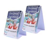 100 Day Christmas Countdown Calendar 2025-2 Pack Tear off Advent-Calendar | Magics Festive AdventCalendar from Sept 16 to Dec 25 | No Year/Week Dates | Desktop Centerpiece for Home, Offices, Room