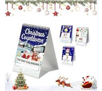 100 Day Christmas Countdown Calendar 2025, Christmas Advent Calendar with Week Dates, Desktop Advent Calendar for Home Office Room Decor, Count Down Gift