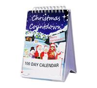 100 Day Christmas Countdown Calendar 2025,Christmas Countdown Calendar, Desktop Advent Calendar for Home Office Room Decor, Xmas Count Down Gift (not show the day of the week)