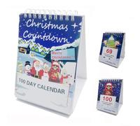 100 Day Christmas Countdown Calendar 2025 Reusable, No Year/Week Dates, Magic Festive Advent Calendar from Sept 16 to Dec 25, Daily Holiday Activity Tracker for Every Year (White)