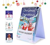 100 Day Christmas Countdown Calendar, Christmas Countdown Calendar 2025, Desktop Advent Calendar for Home Office Room Decoration, New Year Count Down Gift (with W ates)