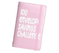 100 Day Money Saving Envelope Binder Paper 4.3 x 7 x 0.8 inch, 360g - Budget Challenge Tracker Set, Cash Envelope Planner System | Textured Saving Organizer for Home, School, Office, Adults, K