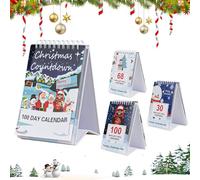 100 Days Christmas Countdown Calendar 2025, Advent Calendar 2025 Count Down Reusable Desk Calendar With Week Dates For Office Home Room Decor, Count Down Gift