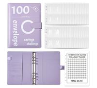 100 Days Envelopes Money Saving Challenge, Savings Challenges Book Budget Binder with Cash Envelopes to Save $5,050(Purple)
