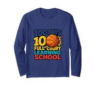 100 Days Full Court Learning School Long Sleeve T-Shirt