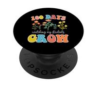 100 Days Growing Boho Flowers Teacher 100th Day Of School PopSockets Adhesive PopGrip