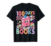 100 Days in The Books Reading Teacher 100th Day of School T-Shirt
