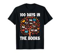 100 Days in The Books Reading Teacher 100th Day of School T-Shirt