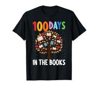100 Days in The Books Reading Teacher 100th Day of School. T-Shirt