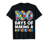100 Days Making Difference Puzzle Autism Awareness Support T-Shirt
